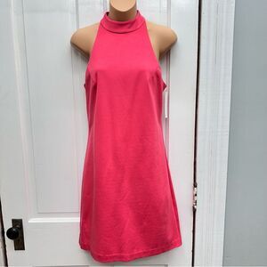 NWT Trina‎ Turk river ponte shift dress coral women's 4 mock neck sleeveless